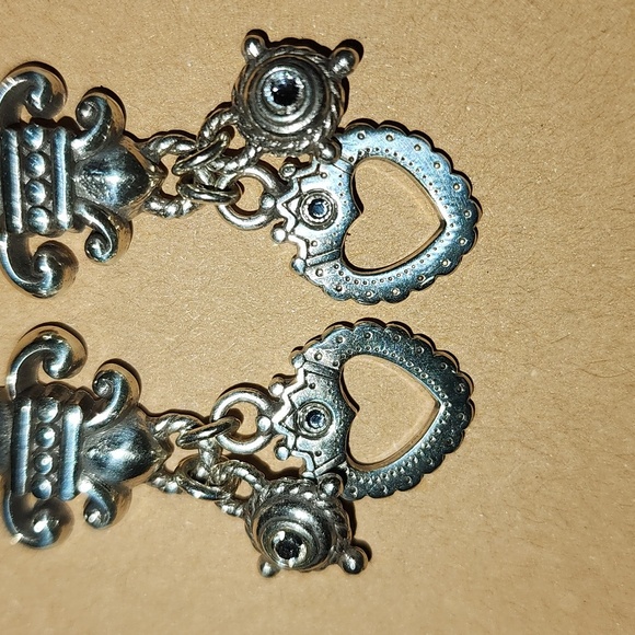 Brighton Heart Crown Fluer De Lis Post Earrings - Picture 5 of 7